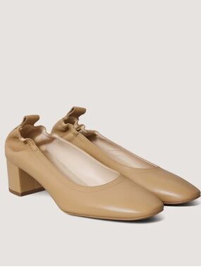 Everlane The Day Heel Light Taupe Sz 8 Block Heel Ballet Inspired NEW w/o Box